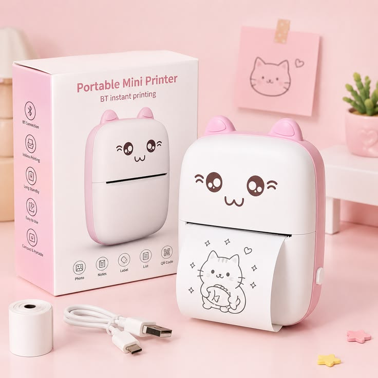 Portable Thermal Mini Printer For Kids